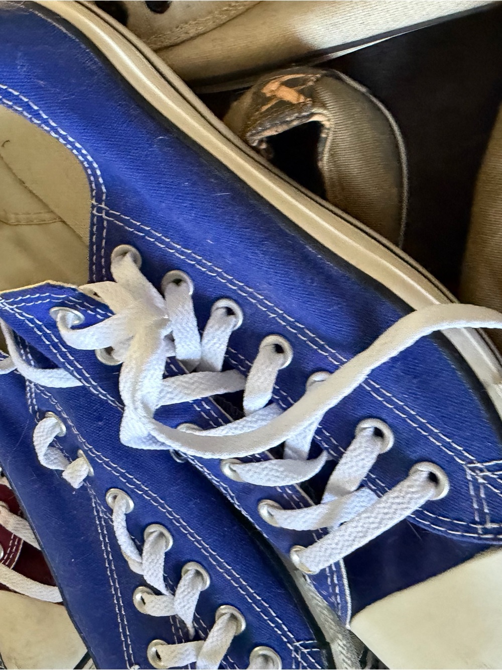Classic lo-Top Canvas Sneakers in Royal Blue with White Laces - Picture 4 of 6